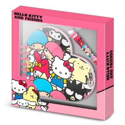 Hello Kitty caderno com formato de coração chave