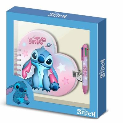 Stitch Conjunto caderno cores com caneta