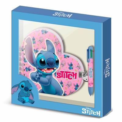 Stitch Conjunto caderno cores com caneta