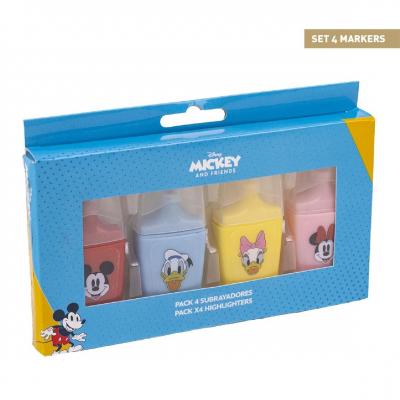 Mickey marcadores fluorescentes conjunto de 4