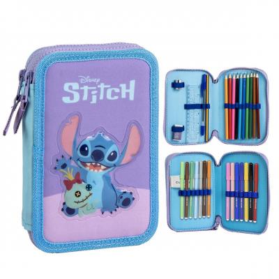Estojo escolar com acessórios Stitch