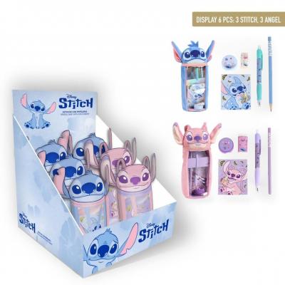 Estojo escolar com acessórios de peluche Stitch