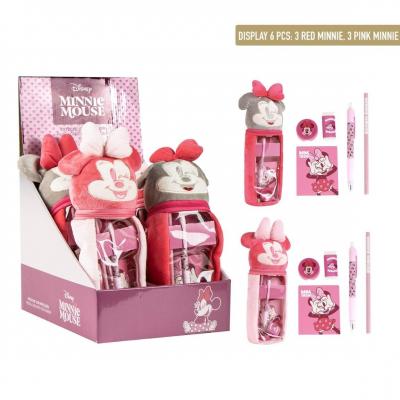 Estojo escolar com acessórios de peluche Minnie