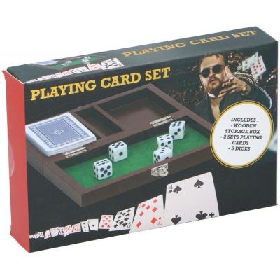 Mala Madeira com Cartas e Dados