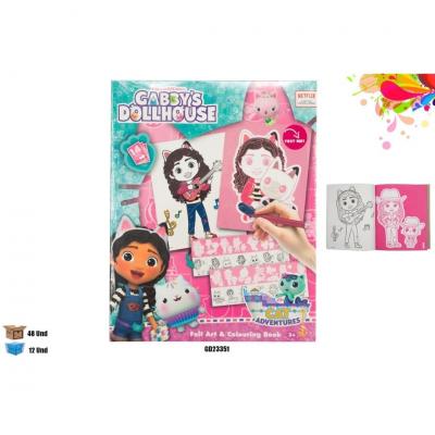 Livro de arte em feltro para colorir Dollhouse
