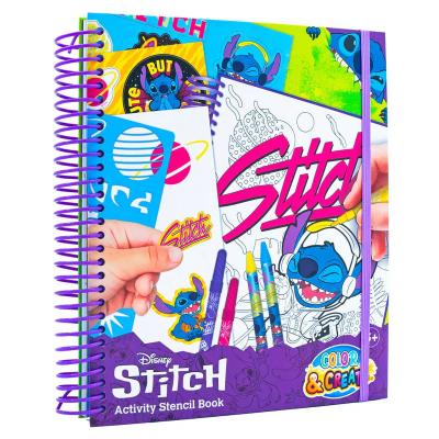 Livro de atividades Color & Create Stitch com stencil e lápis