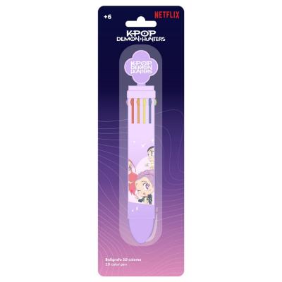 Caneta Retractil 10 cores K-Pop Demon Hunters Hunters