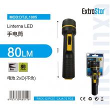 Lanterna Led Preto MAX.80L Distancia 5M PILA2XD — Pack de 12 unidades