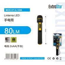 Lanterna Led Preto MAX.80L Distancia 5M PILA2XAA — Pack de 12 unidades