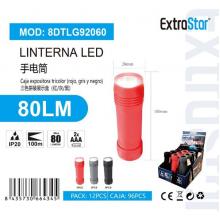 Lanterna Led MAX.80LM 2XAAA No Incl.preto 3ROJO — Pack de 12 unidades