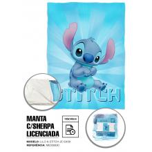 Stitch com Sherpa 100%POLIESTER 100 x 140 cm