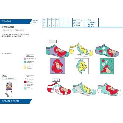 Ariel conjunto de 3 Soquetes 23/26 27/30 31/34 — Pack de 12 unidades