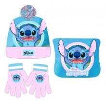 Stitch Conjunto Gorro com braga com luvas