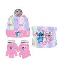 Stitch Conjunto Gorro com braga com luvas