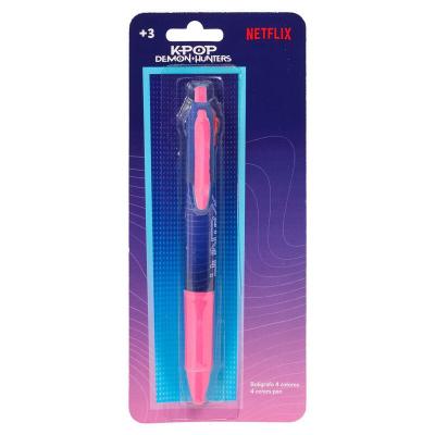 * caneta Retractil 4 cores K-Pop Demon Hunters Hunters - Stationery