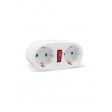 Adaptador com Interruptor 2 x 16A Forma Elipse 250V