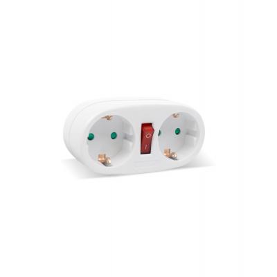 Adaptador com Interruptor 2 x 16A Forma Elipse 250V