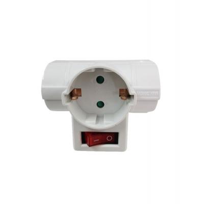 Adaptador com Interruptor Branco 2 x 16A 250V MAX.3680W