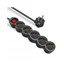 Extensão Elétrica 5 Base com Inter 3G1.0MM 1.5MTS Preto CJ40