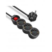 Extensão Elétrica 3 Base com Intrru 3 Mts 3G1.5MM Preto CJ40
