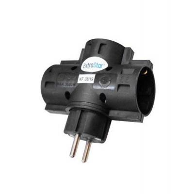 Ladron Schuko 3 Tomadas G/b Blis Preto