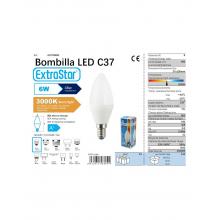 Lampada Led 6W E14 3000K — Pack de 12 unidades