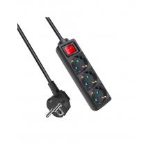 Extensão Elétrica 3 Base com Inter Preto 1.5 Mts 3G1.0MM~