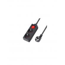 Extensão Elétrica 2 Base com Inter 3G1.0MM2 1.5MTS Preto