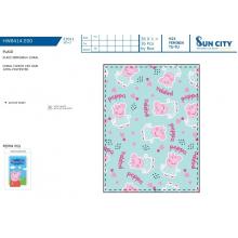 * Manta Coralina 100 x 140 cm Patrulha Pata Peppa Pig 100%PE