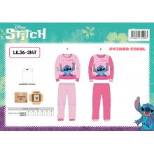 Stitch Girl Pijama Coral 3/8 LIL36 — Pack de 6 unidades