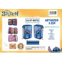 Stitch Blue Astuccio 3 Zip