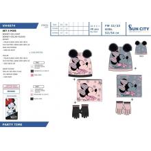 Minnie Gorro com luvas com gola Multi Composition