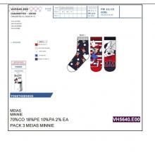 Meias Minnie 70%CO 18%PE 10%PA 2% Ea — Pack de 12 unidades