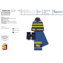 Neto. Pokemon Gorro com cachecol com luvas 60%PE40%AC