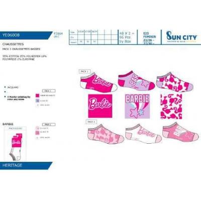 Barbie conjunto de 3 Soquetes 23/26 27/30 31/34 — Pack de 12 unidades